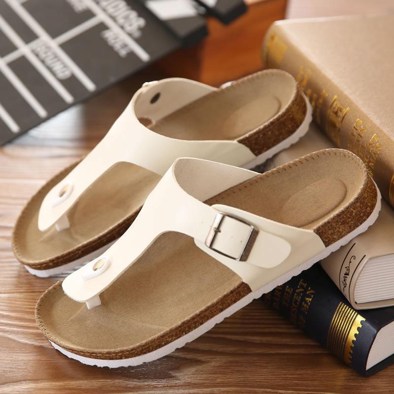 Big Size 12 35-45 Unisex Brand Couples Cork Flipflops  Clip Toe Platform Beach Slippers