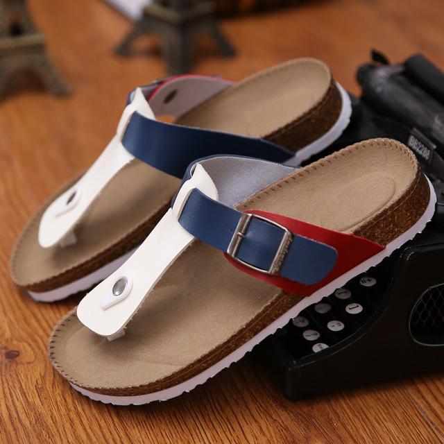 Big Size 12 35-45 Unisex Brand Couples Cork Flipflops  Clip Toe Platform Beach Slippers