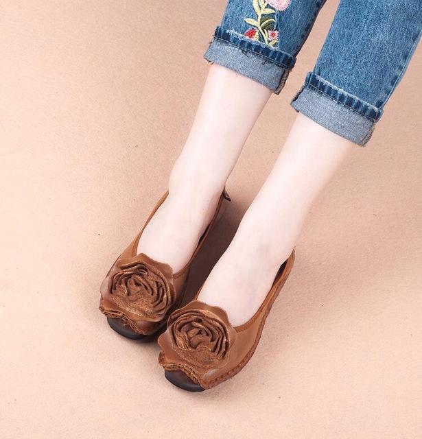 Fashion Big Flower Loafers Comfortable Women Shoes