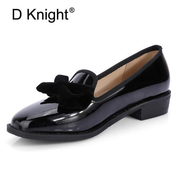 Fashion Casual Bowtie Loafers For Women England Style Ladies Casual Loafers