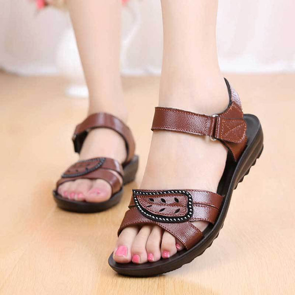 Flat Sandals Women Genuine Leather Sandals For Mother