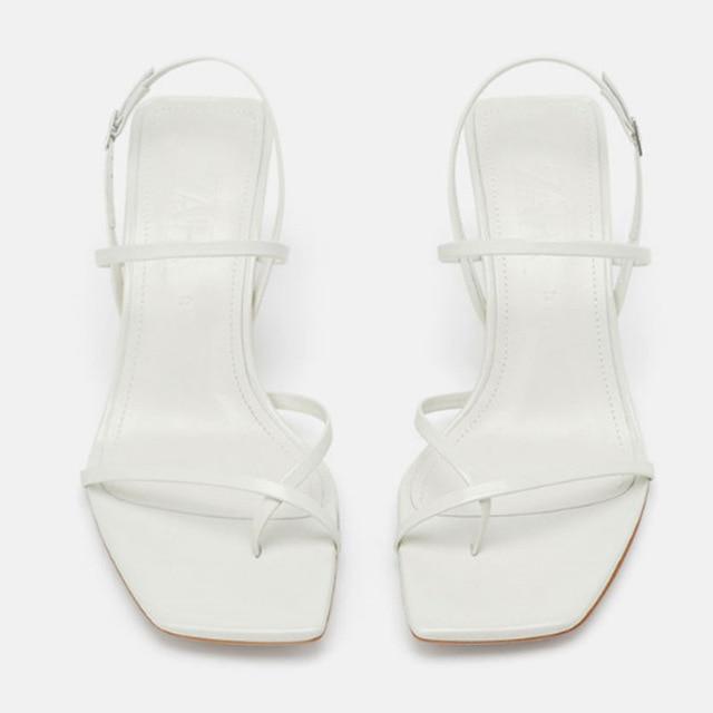 High Heels Sandals For Band High Heel Vintage Square Toe Heel Sandals