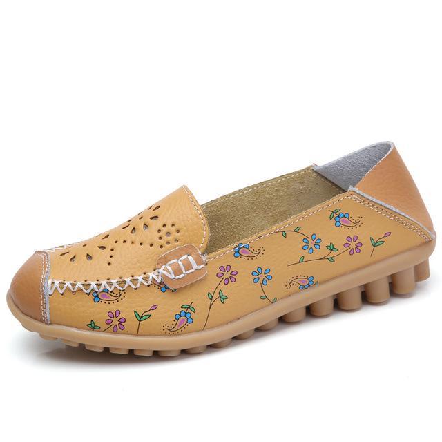 Genuine leather flats shoes women  female moccasins casual ladies shoes