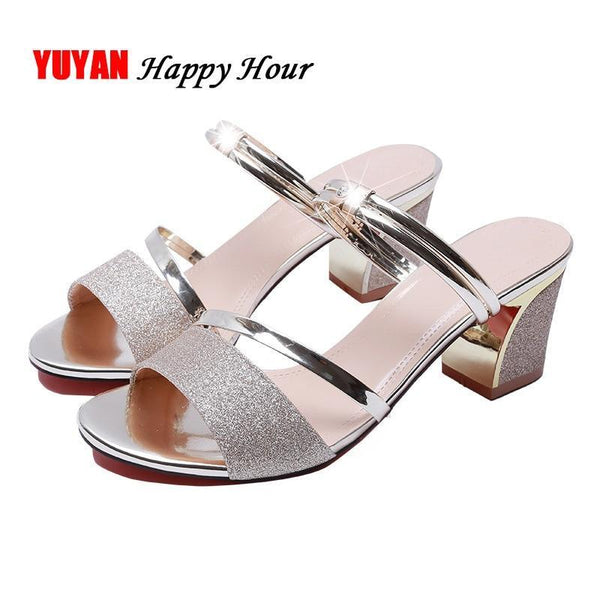 High Heel Sandals Women Shoes Peep toe Square Heels