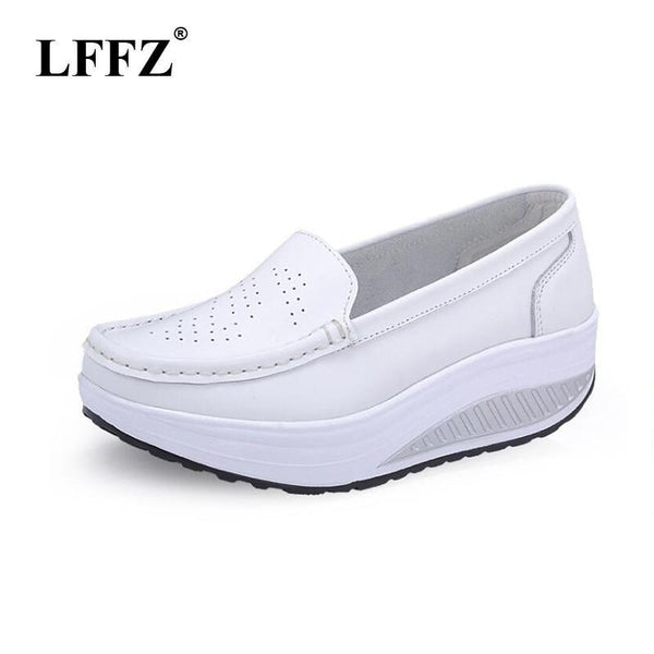 Women Flat Platform Shoes Woman White Nursing Shoes