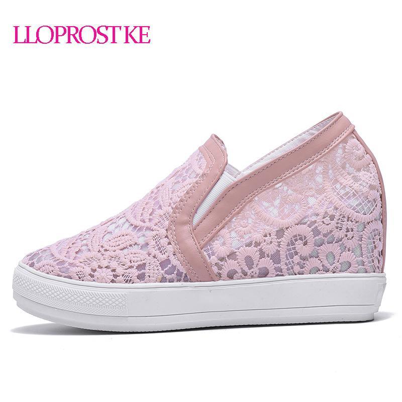 Elegant Loafers Shoes Women Casual Lace Round toe Shoes