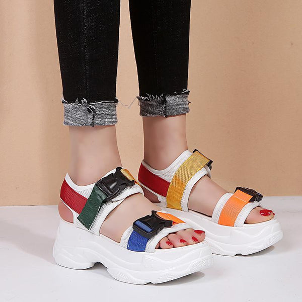 New Fashion Women Platform Sandals Ladies Casual Peep-toe Wedges Shoes