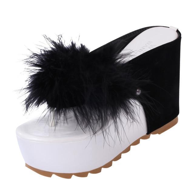 Woman Rhinestone Flip Flops Spuer High heels Wedges Platform Fashion Beach Sandals