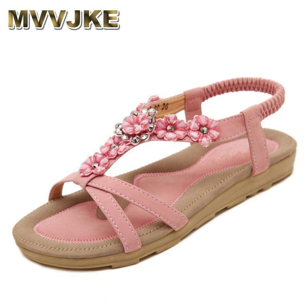 Sweet Womens Flowers Flat Sandals