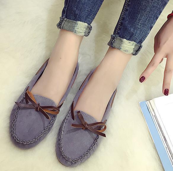 Women Flats Shoes Genuine Leather Comfortable Breathable Soft Sole Loafers