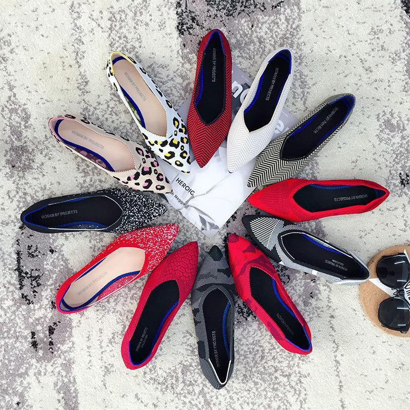 New Women's Casual flats bailarinas luxury Brand Shallow Mouth Pointed Ballet Female Boat Shoes