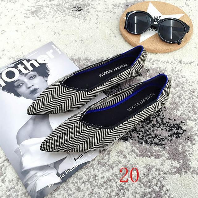 New Women's Casual flats bailarinas luxury Brand Shallow Mouth Pointed Ballet Female Boat Shoes