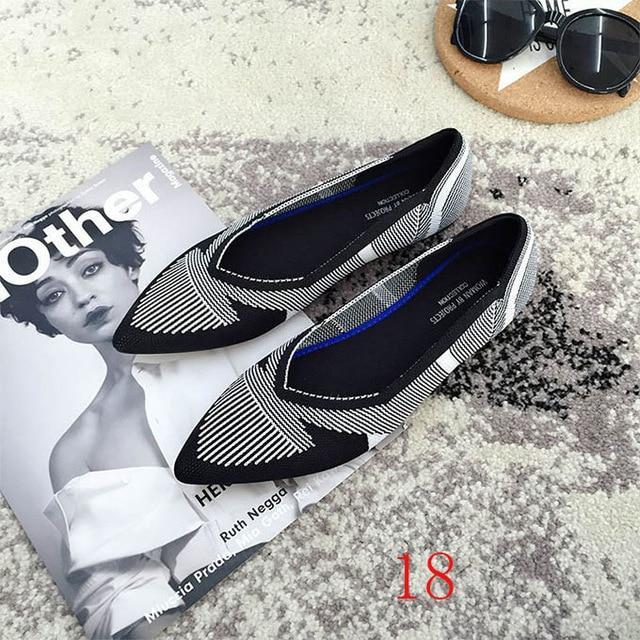 New Women's Casual flats bailarinas luxury Brand Shallow Mouth Pointed Ballet Female Boat Shoes