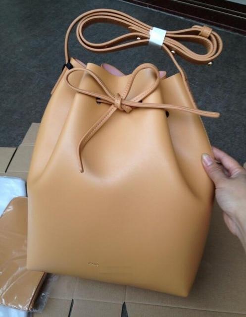 MANSURSTUDIOS bucket bag, mansur women split leather shoulder bag