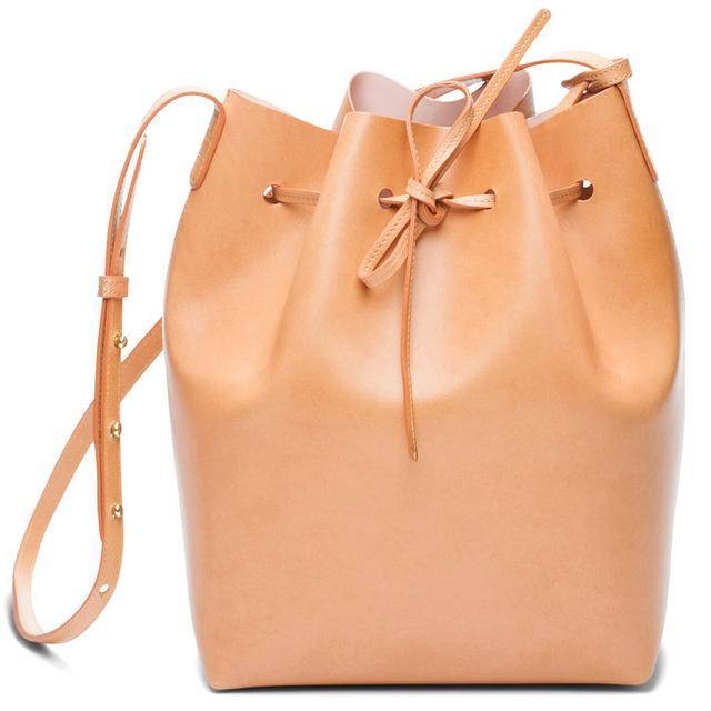 MANSURSTUDIOS bucket bag, mansur women split leather shoulder bag
