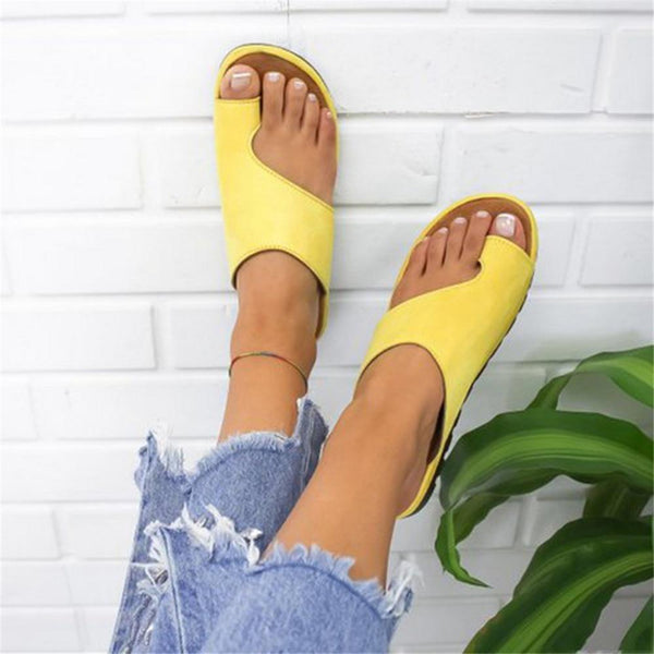 Women slippers Flat Sole Casual Soft Big Toe Foot  Sandal