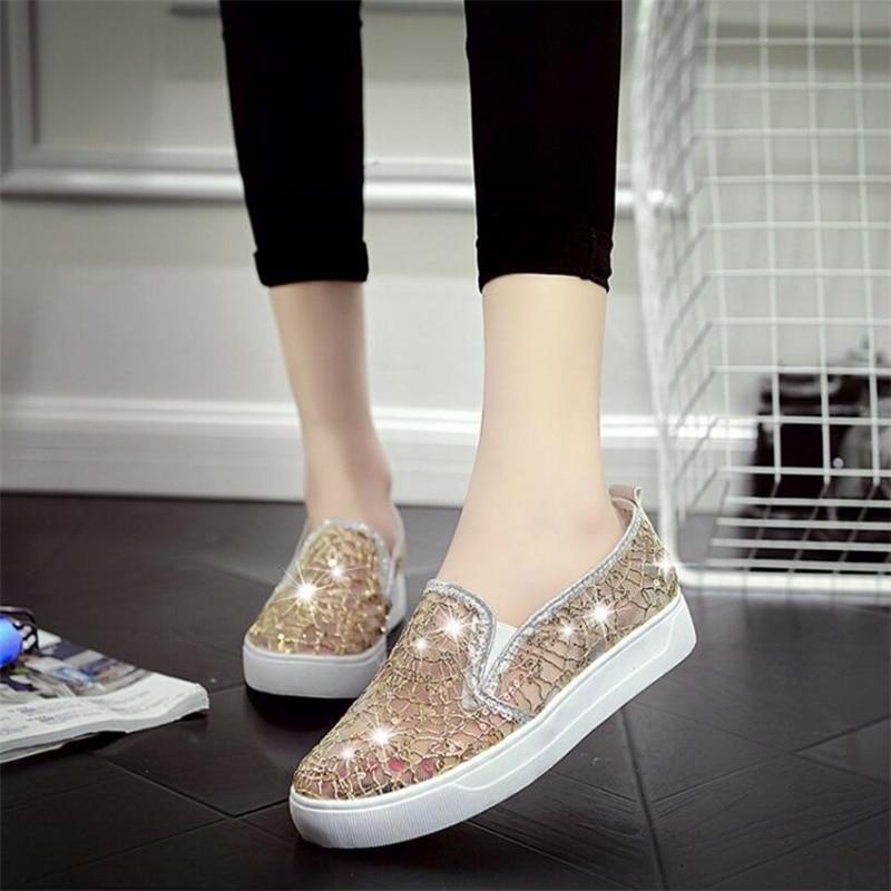 Rhinestones Women Flats Casual Cut Outs Shoes