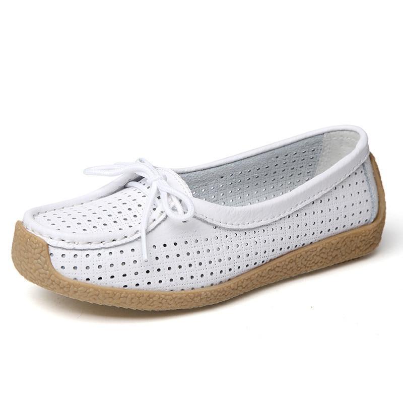 New Women Flats Leather Shoes Moccasins Mother Loafers
