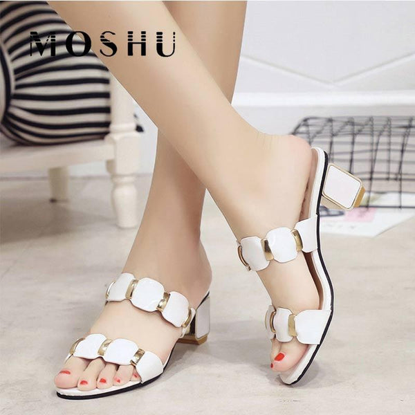 Sandals Women High Heels Female Square Heels