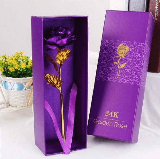 Romantic Forever Gold Coated Rose With Gift Box