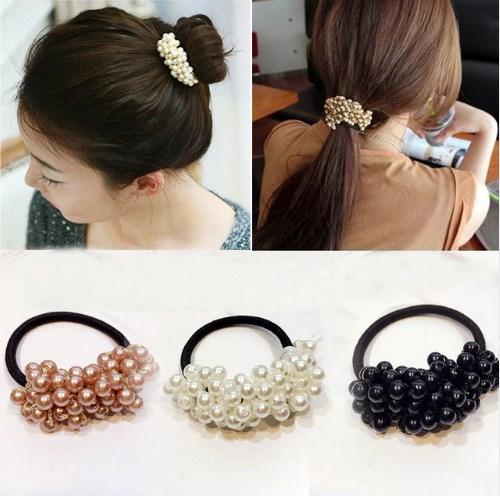 Women Accessories - Headbands Ponytail Holder Girls Scrunchies Vintage Elastic Hair Bands Rubber Rope Headdress