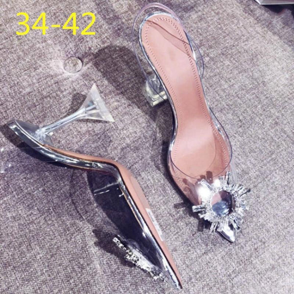 Sexy High Heels Sandals Shoes Woman Silver Rhinestone Wedding Shoes