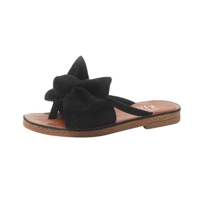 Women Bow Tie Flat Heel Sandals