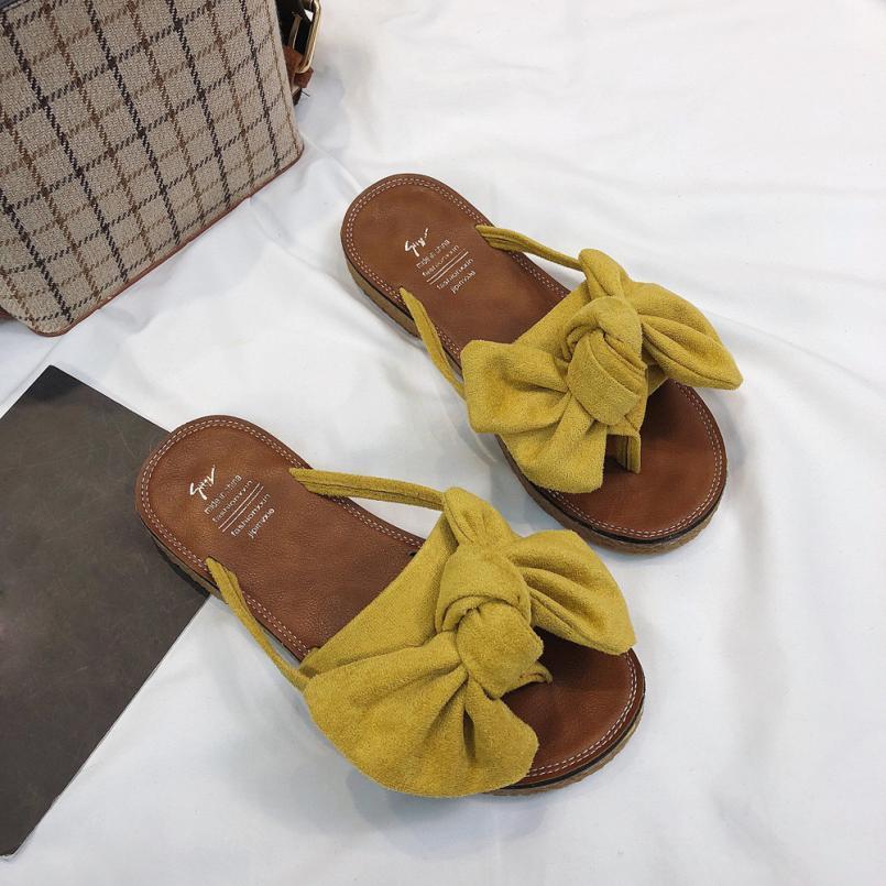 Women Bow Tie Flat Heel Sandals
