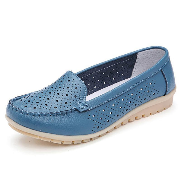 Summer Women Flats Women Genuine Leather Driving Shoes