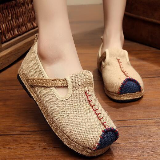 Casual Plain Linen Cotton Loafers
