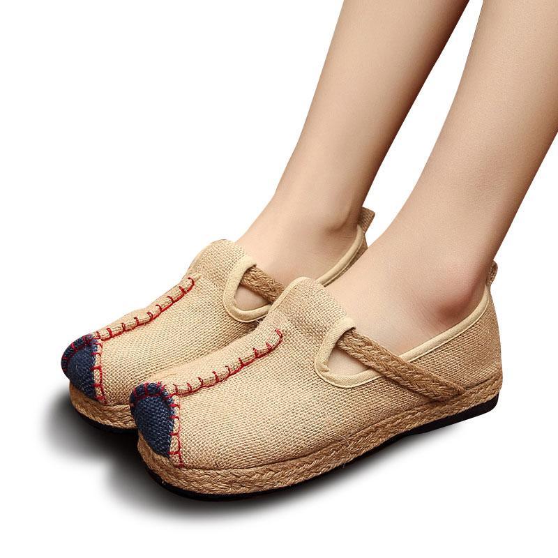 Casual Plain Linen Cotton Loafers