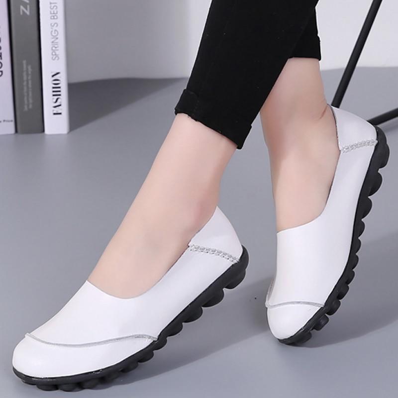 Woman shoes fashion style large size 35-44 genuine leather flats loafers