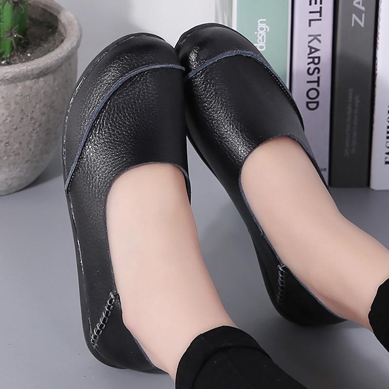 Woman shoes fashion style large size 35-44 genuine leather flats loafers