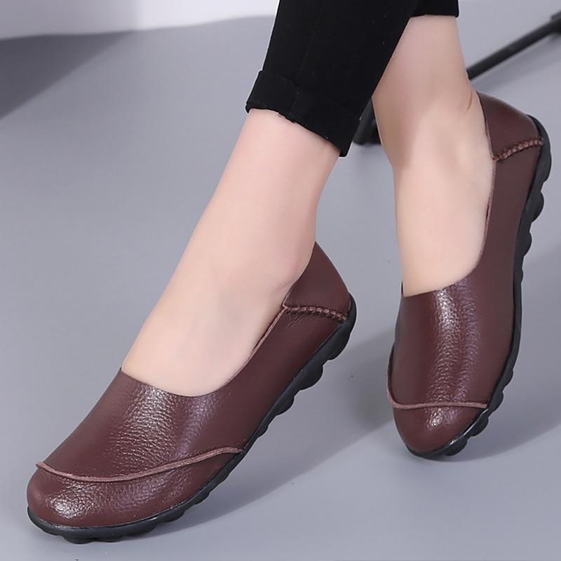 Woman shoes fashion style large size 35-44 genuine leather flats loafers
