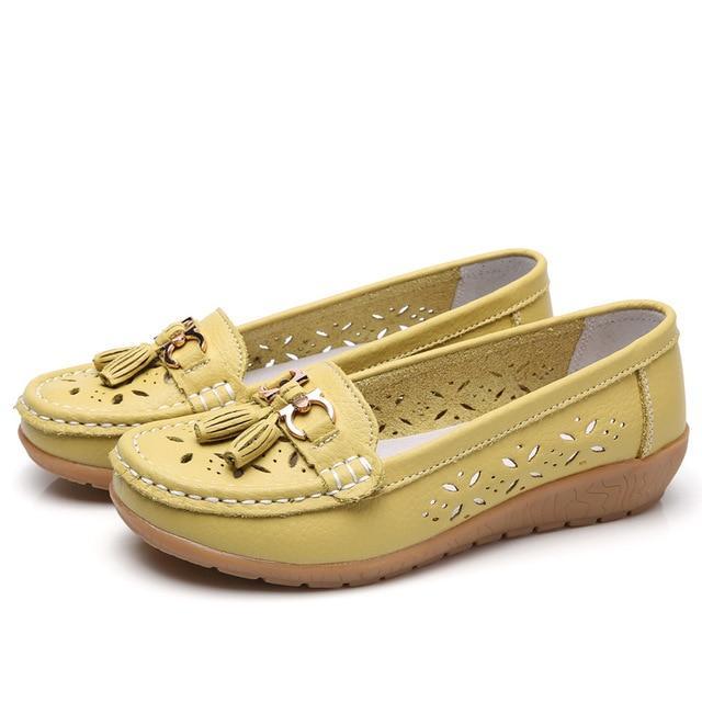 Women Genuine Leather Shoes Plus Size 35-43 Loafers