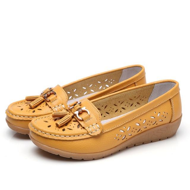 Women Genuine Leather Shoes Plus Size 35-43 Loafers