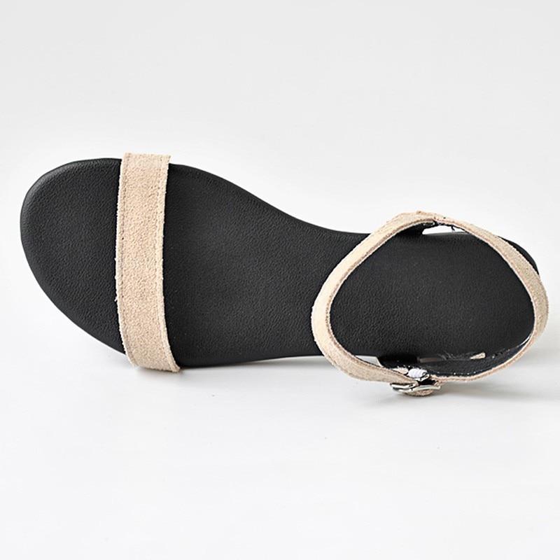 Women Flat Sandals Genuine Cow Suede  New Ladies New Flat Sandal