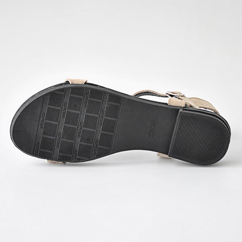 Women Flat Sandals Genuine Cow Suede  New Ladies New Flat Sandal