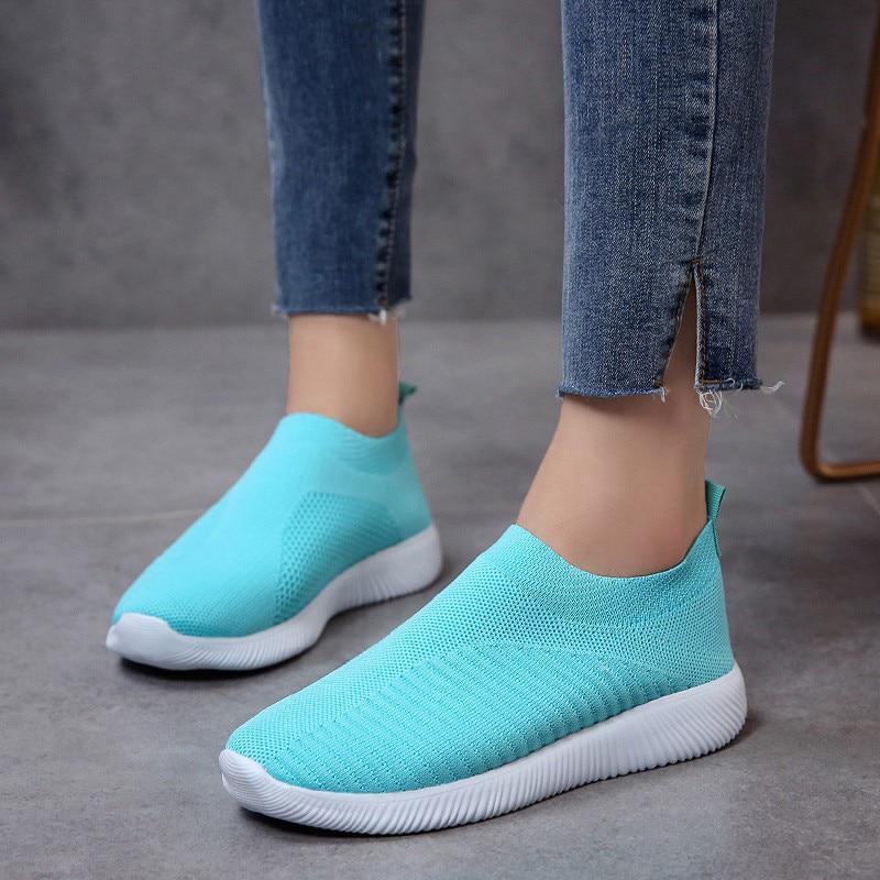 Women Flat Shoes Casual  Fashion Mesh Sneaker Flats Shoes