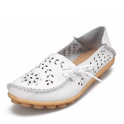 Women Flats  Genuine Leather Shoes Mother Loafers