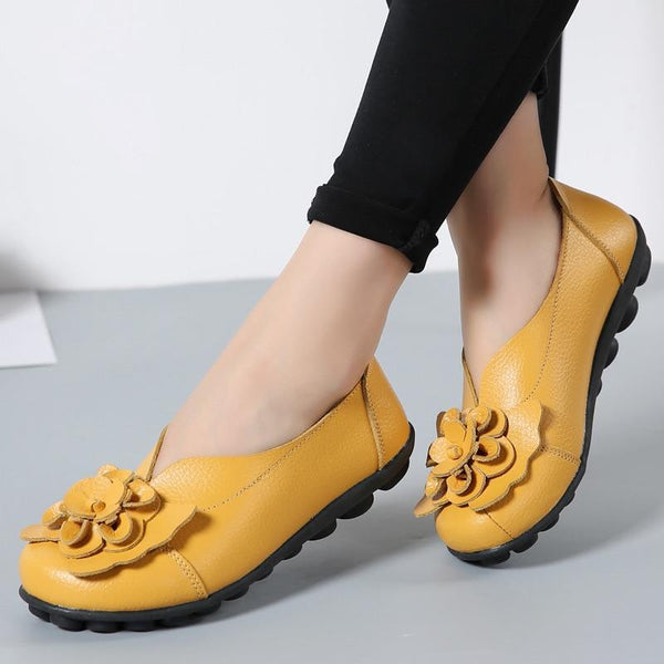 New Fashion Ballet  Flower Women Shoes Genuine Loafers