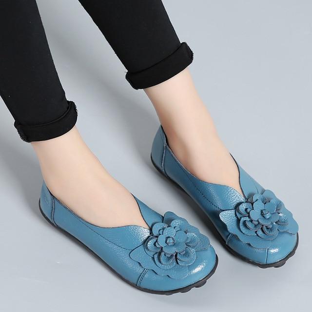 New Fashion Ballet  Flower Women Shoes Genuine Loafers