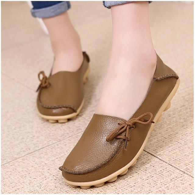Women Flats Soft Genuine Leather Shoes Women Moccasins Shallow Casual Shoes
