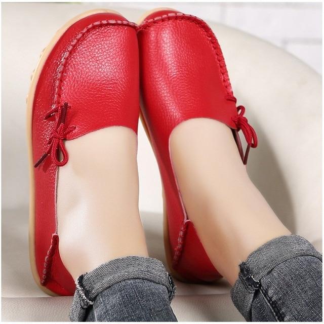 Women Flats Soft Genuine Leather Shoes Women Moccasins Shallow Casual Shoes