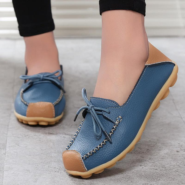 Women Geniune Leather Shoes Moccasins Mother Loafers