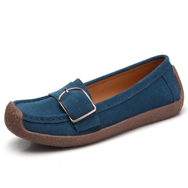 Women Loafer shoes Multi color with Large size suede peas shoes