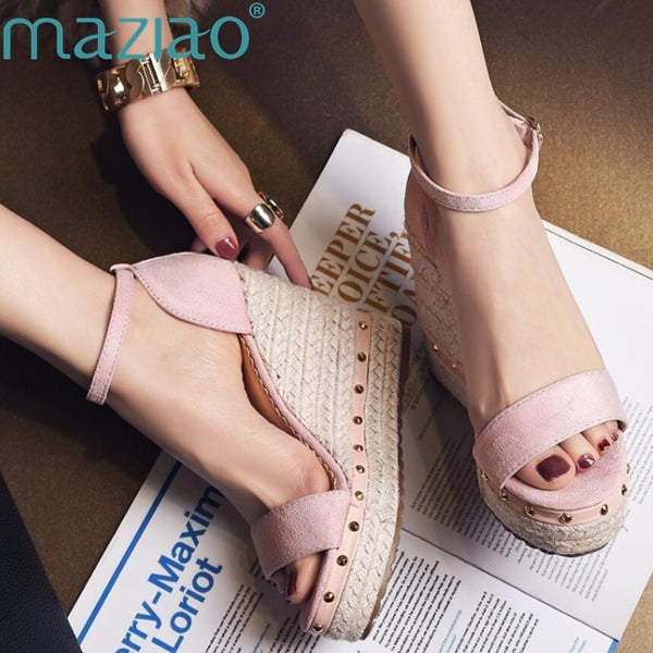 Women Sandals  Platform Sandals High Heels Shoes Ankle Strap Ladies Sandals