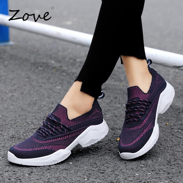 Women Flat Sneakers Shoes Breathable Walking Tennis Shoes