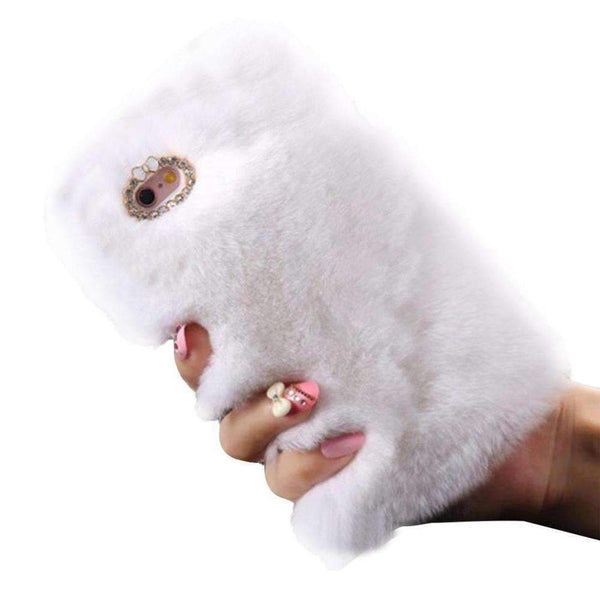 Luxury Rabbit Furry Plush Case Cover with Diamond Crystal - Make Your Phone More Stylish