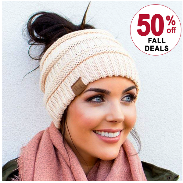 Soft Knit Beanie That's PERFECT for Ponytails & Buns